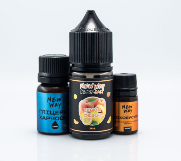 Рідина New Way Black Salt Lemon Peach 30ml 65mg зі смаком лимону та персику (набір компонентів)