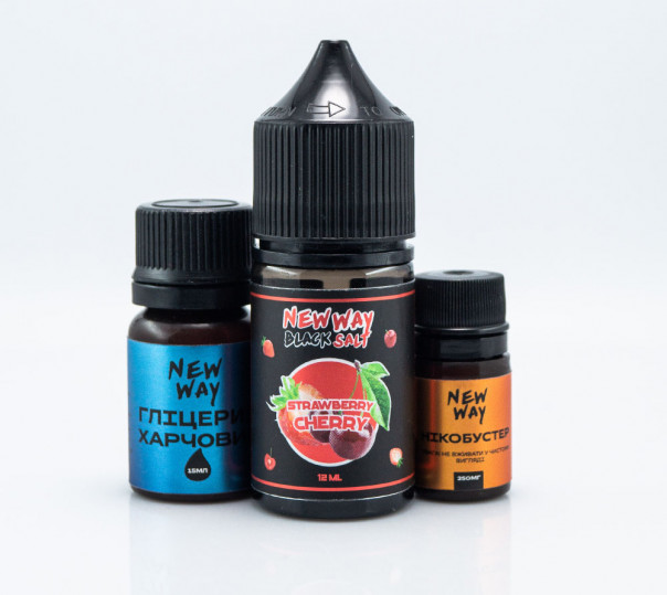 Рідина New Way Black Salt Cherry Strawberry 30ml 65mg зі смаком вишні та полуниці (набір компонентів)