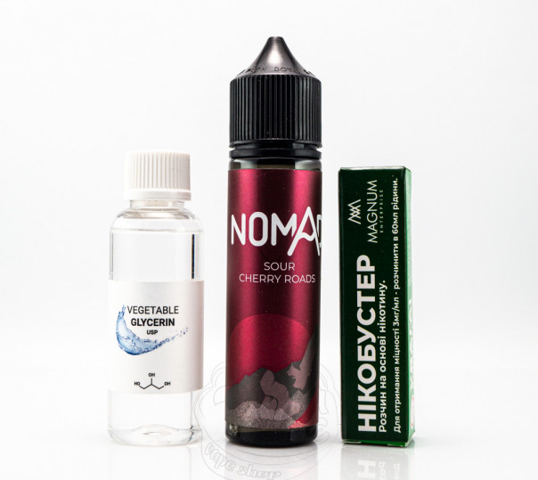 Жидкость Nomad Organic Sour Cherry Roads 60ml 0mg (набор компонентов)