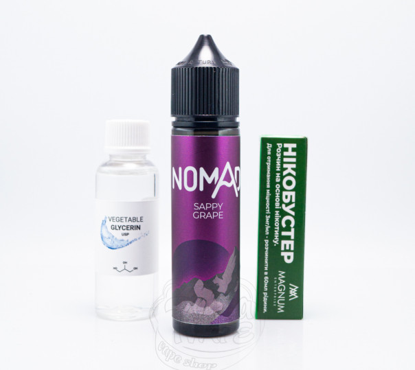 Жидкость Nomad Organic Sappy Grape 60ml 3mg со вкусом винограда и смородины (набор компонентов)