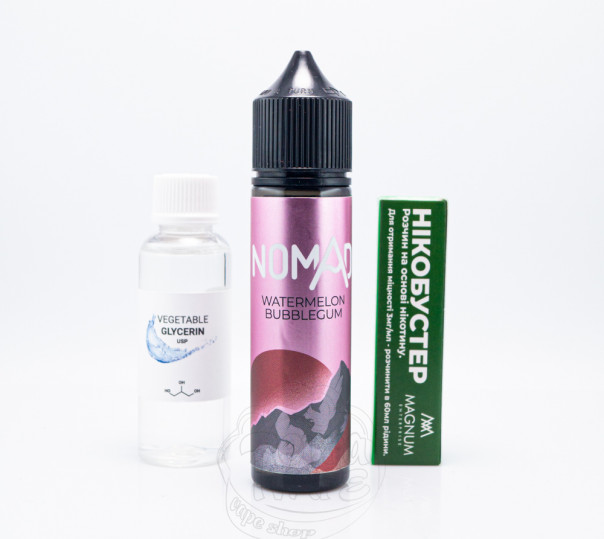 Жидкость Nomad Organic Watermelon Bubblegum 60ml 3mg со вкусом арбузной жвачки (набор компонентов)