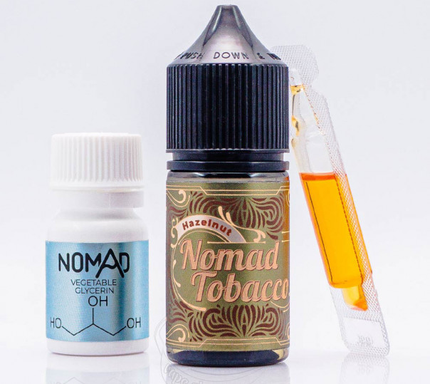 Рідина Nomad Tobacco Salt Hazelnut 30ml 30mg зі смаком тютюну з фундуком (набір компонентів)