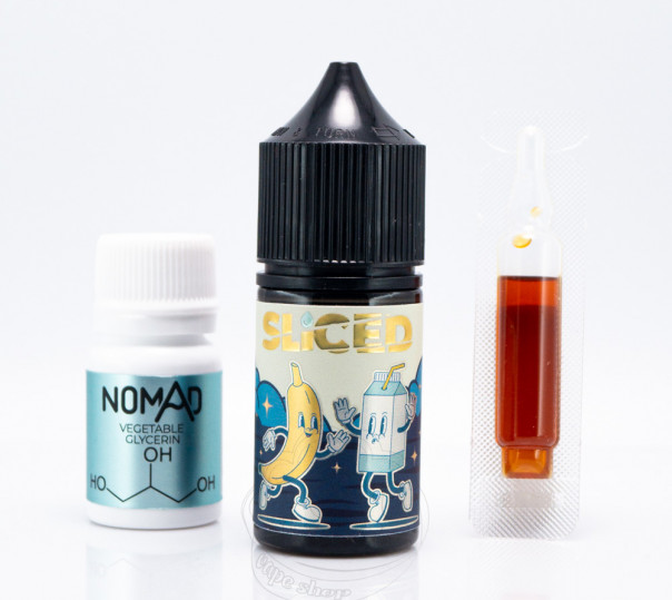 Рідина Sliced Salt Banana 30ml 0mg зі смаком бананового молока (набір компонентів)