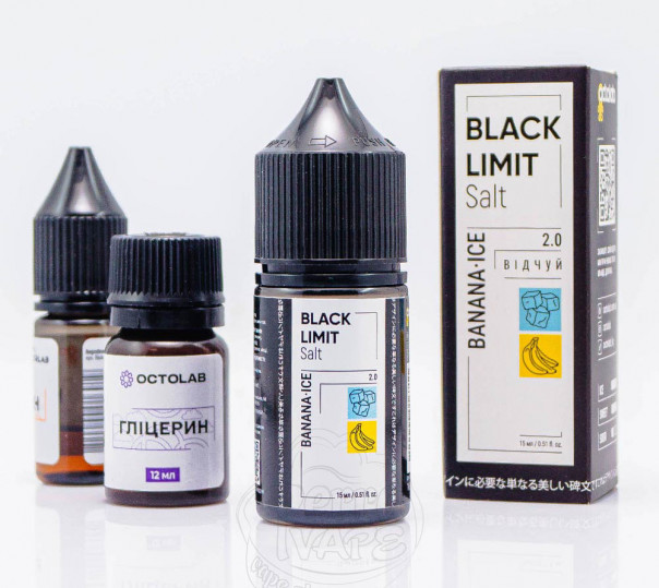 Рідина Black Limit Salt Banana Ice 30ml 50mg зі смаком банана з холодком (набір компонентів)