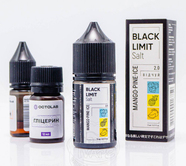 Жидкость Black Limit Salt Mango Pine Ice 30ml 50mg со вкусом манго и ананаса с холодком (набор компонентов)