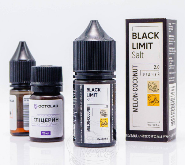Рідина Black Limit Salt Melon Coconut 30ml 50mg зі смаком дині та кокоса (набір компонентів)