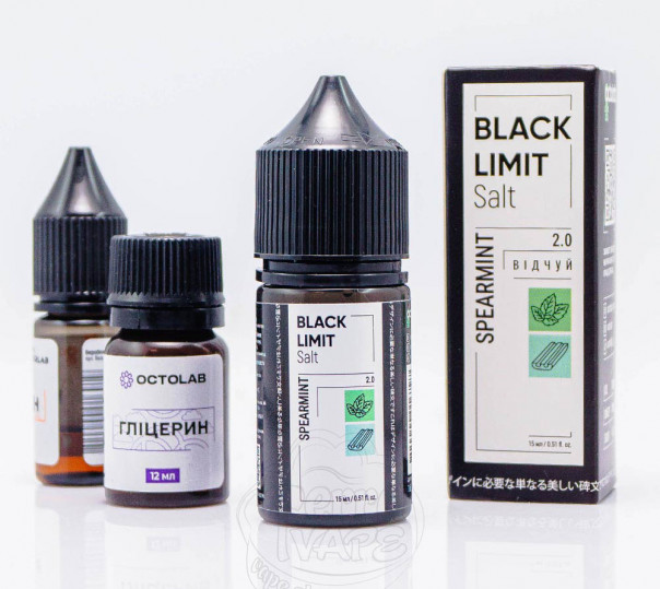 Рідина Black Limit Salt Spearmint 30ml 50mg зі смаком перцевої м'яти (набір компонентів)