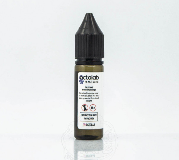 Рідина Fruitone Salt Blueberry Energy 15ml 50mg на сольовому нікотині зі смаком чорничного енергетика Рідина Fruitone Salt Blueberry Energy 15ml 50mg на сольовому нікотині зі смаком чорничного енергетика