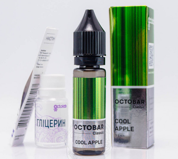 Рідина Octobar Classic Cool Apple Salt 15ml 50mg зі смаком яблука з льодом (набір компонентів)