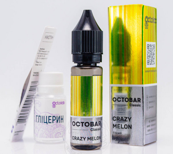 Рідина Octobar Classic Crazy Melon Salt 15ml 50mg зі смаком кавуна та дині (набір компонентів)