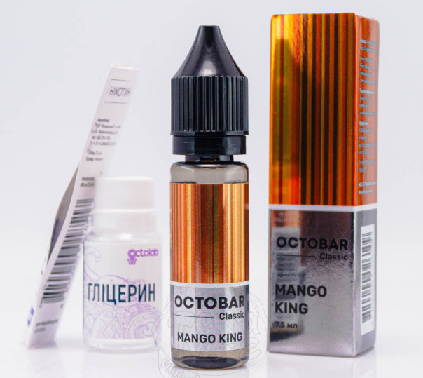 Рідина Octobar Classic Mango King Salt 15ml 50mg зі смаком манго з льодом (набір компонентів)
