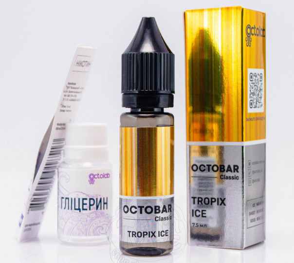 Рідина Octobar Classic Tropix Ice Salt 15ml 50mg зі смаком манго і ананасу (набір компонентів)
