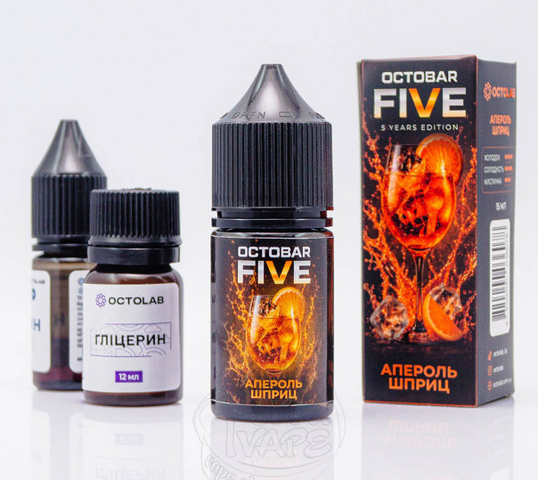 Жидкость Octobar Five Salt Апероль Шприц 30ml 50mg (набор компонентов)