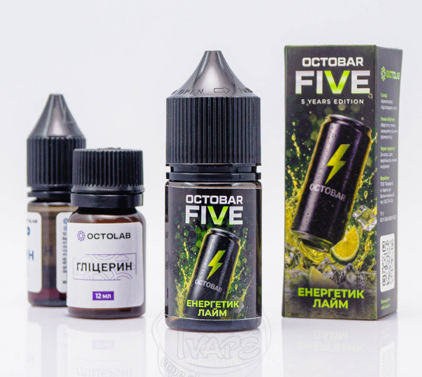 Жидкость Octobar Five Salt Энергетик Лайм 30ml 50mg (набор компонентов)