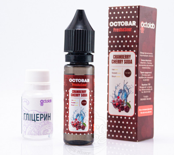 Жидкость Octobar Fresh&Sour Salt Cranberry Cherry Soda 15ml 50mg (набор компонентов)
