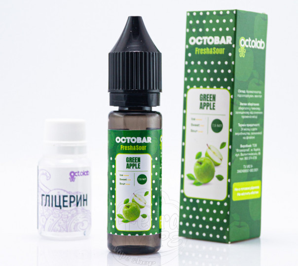 Жидкость Octobar Fresh&Sour Salt Green Apple 15ml 50mg (набор компонентов)
