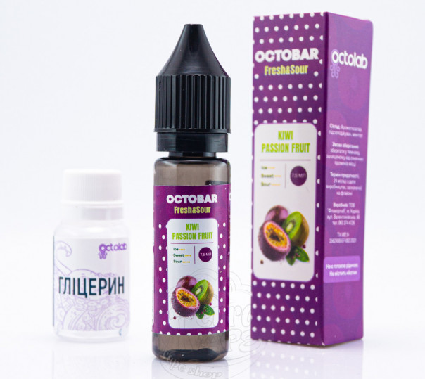 Жидкость Octobar Fresh&Sour Salt Kiwi Passion Fruit 15ml 50mg (набор компонентов)