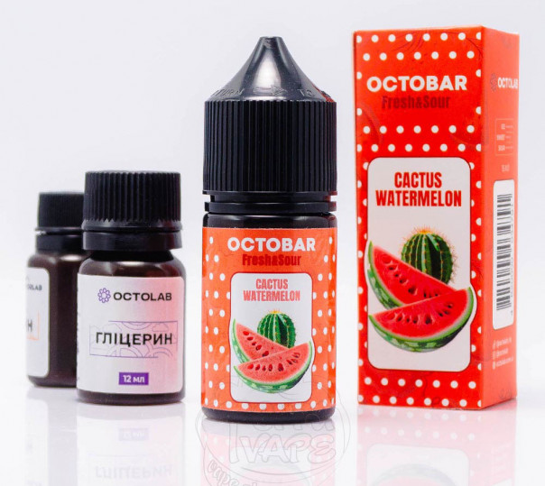 Рідина Octobar Fresh&Sour Salt Cactus Watermelon 30ml 50mg зі смаком кактуса та кавуна (набір компонентів)