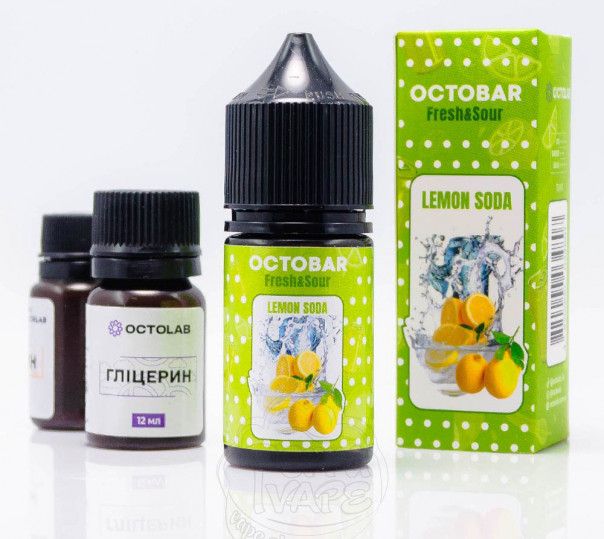 Рідина Octobar Fresh&Sour Salt Lemon Soda 30ml 50mg зі смаком лимонної содової (набір компонентів)