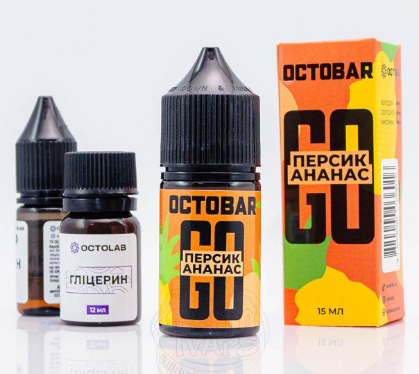 Жидкость Octobar Go Salt Персик Ананас 30ml 50mg (набор компонентов)