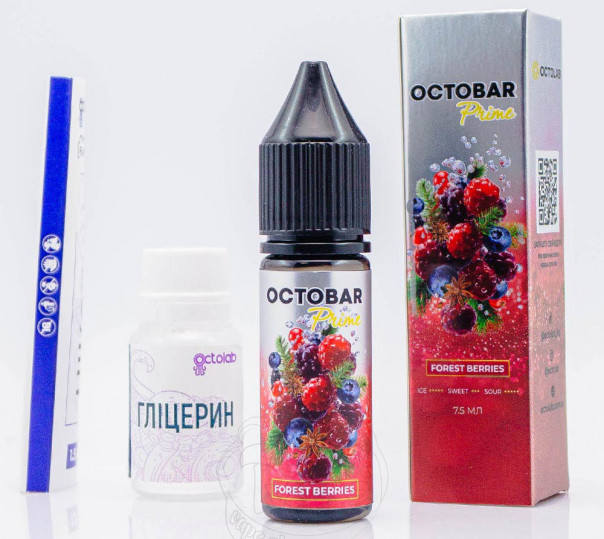 Рідина Octobar Prime Salt Forest Berries 15ml 50mg зі смаком лісових ягід (набір компонентів)