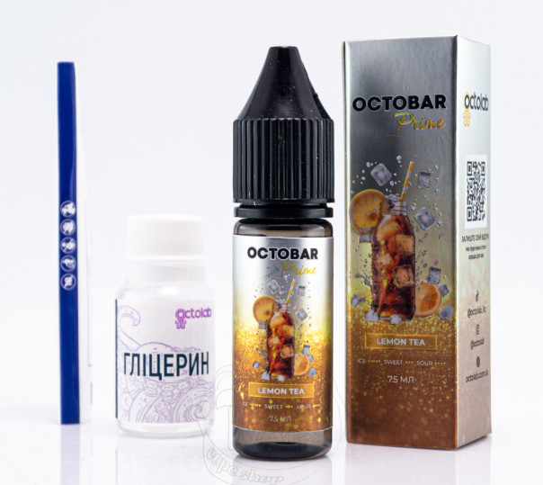 Рідина Octobar Prime Salt Lemon Tea 15ml 50mg зі смаком лимонного чаю (набір компонентів)