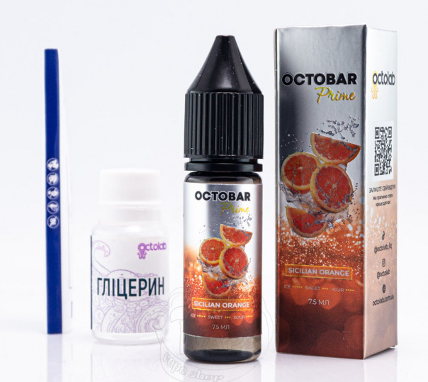 Рідина Octobar Prime Salt Sicilian Orange 15ml 50mg зі смаком сицилійського апельсину (набір компонентів)