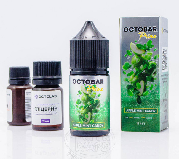Рідина Octobar Prime Salt Apple Mint Candy 30ml 50mg зі смаком яблучно-м'ятного льодянику (набір компонентів)