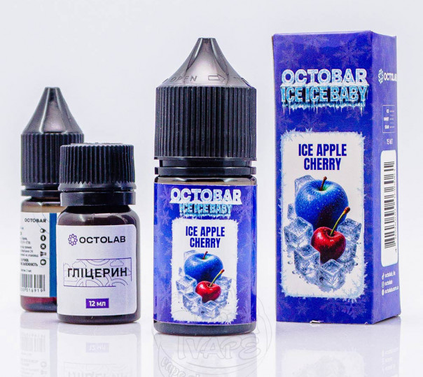 Рідина Octobar Ice Ice Baby Salt Ice Apple Cherry 30ml 50mg зі смаком яблука і вишні з льодом (набір компонентів)