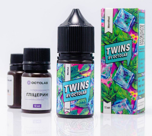 Рідина Twins Salt Menthol 30ml 50mg зі смаком ментолу (набір компонентів)