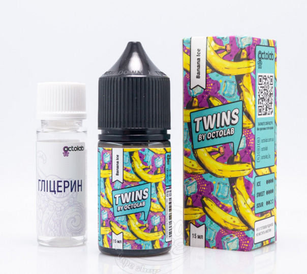 Рідина Twins Salt Banana Ice 30ml 50mg зі смаком банану (набір компонентів)