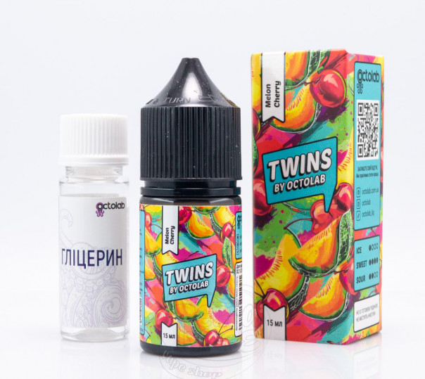 Рідина Twins Salt Melon Cherry 30ml 50mg зі смаком вишні та дині (набір компонентів)