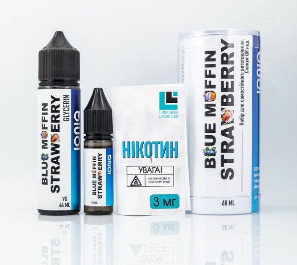 Набір для приготування рідини IONIQ Strawberry Blue Muffin 60ml 3mg на органічному нікотині