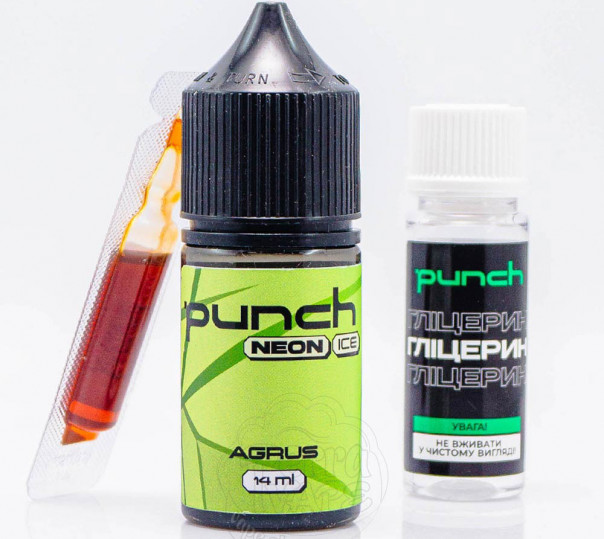 Жидкость Punch Neon Ice Salt Agrus 30ml 50mg со вкусом крыжовника со льдом (набор компонентов)