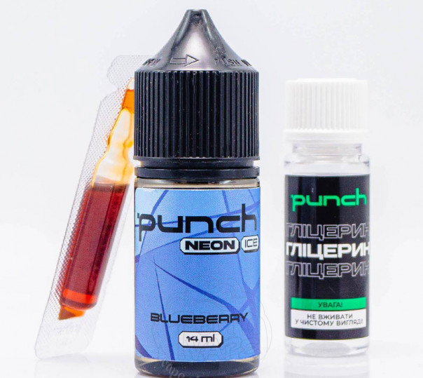Жидкость Punch Neon Ice Salt Blueberry 30ml 50mg со вкусом черники со льдом (набор компонентов)