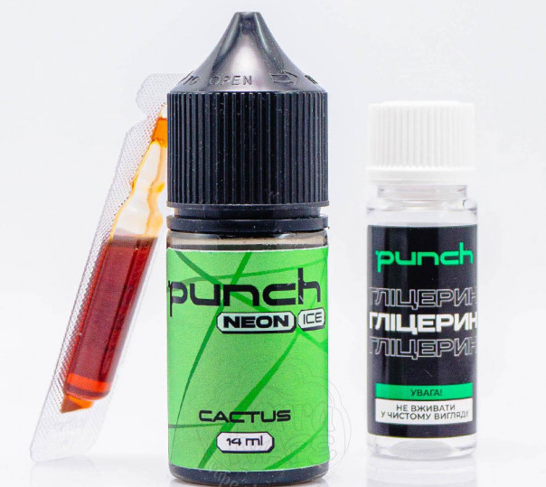 Жидкость Punch Neon Ice Salt Cactus 30ml 50mg со вкусом кактуса со льдом (набор компонентов)