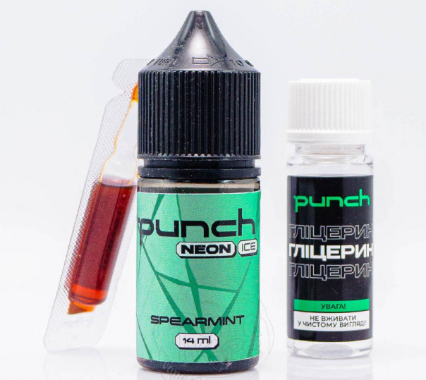 Жидкость Punch Neon Ice Salt Spearmint 30ml 50mg со вкусом холодной мяты (набор компонентов)