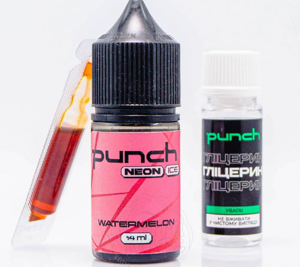 Жидкость Punch Neon Ice Salt Watermelon 30ml 50mg со вкусом арбуза со льдом (набор компонентов)