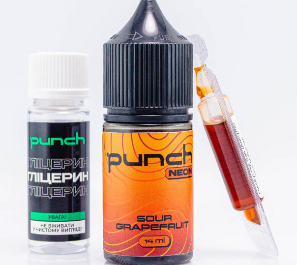 Рідина Punch Neon Salt Sour Grapefruit 30ml 50mg зі смаком грейпфрута (набір компонентів)