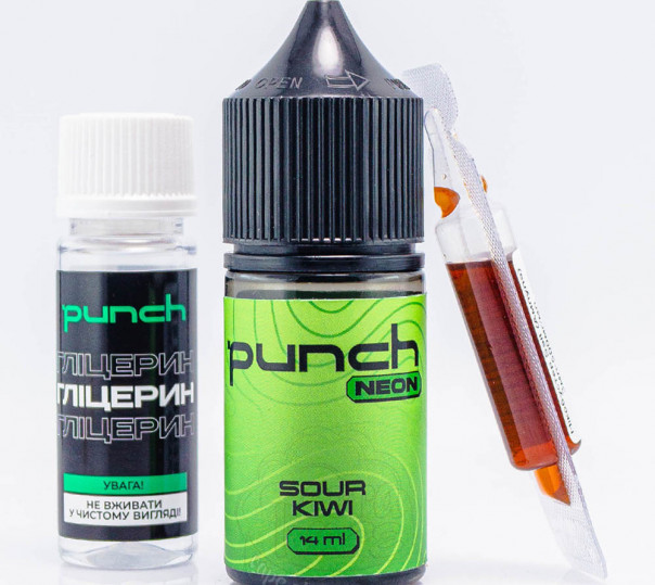 Жидкость Punch Neon Salt Sour Kiwi 30ml 50mg со вкусом кислого киви (набор компонентов)
