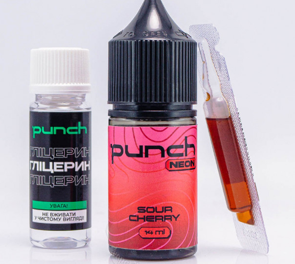 Рідина Punch Neon Salt Sour Cherry 30ml 50mg зі смаком кислої вишні (набір компонентів)