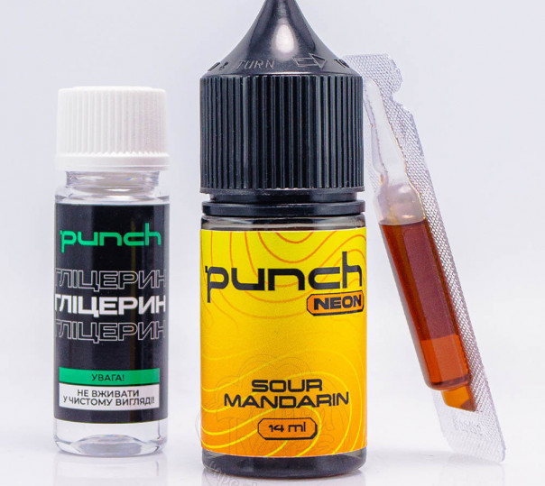 Рідина Punch Neon Salt Sour Mandarin 30ml 65mg зі смаком кислого мандарину (набір компонентів)