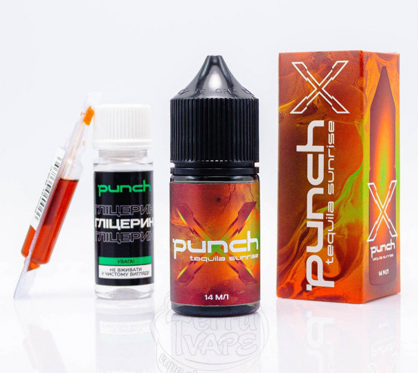Рідина Punch X Cocktails Salt Tequila Sunrise 30ml 50mg зі смаком коктейлю Текіла Санрайз (набір компонентів)