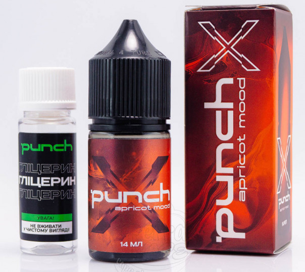 Рідина Punch X Cocktails Salt Apricot Mood 30ml 50mg зі смаком абрикосового коктейлю (набір компонентів)