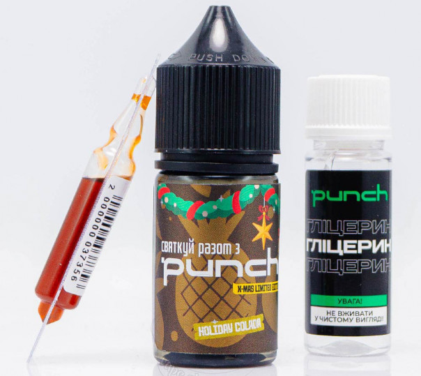 Жидкость Punch X-mas Edition Salt Holiday Colada 30ml 50mg со вкусом пина колады (набор компонентов)