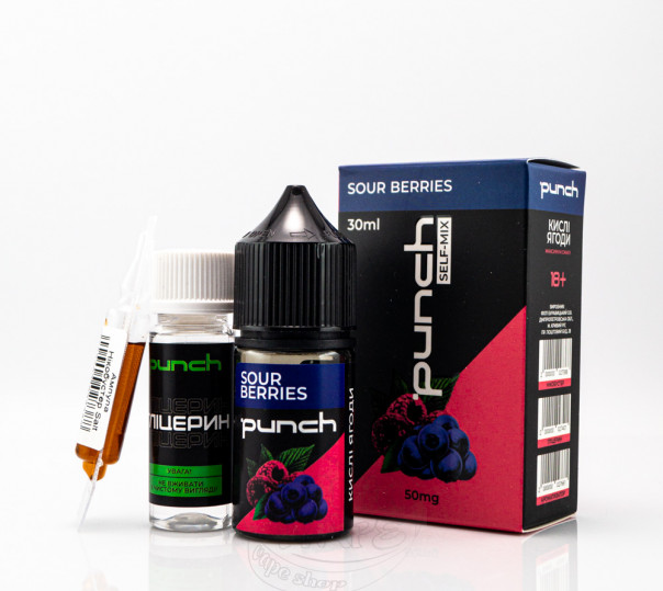 Рідина Punch Salt Sour Berries 30ml 50mg зі смаком кислих ягід (набір компонентів)