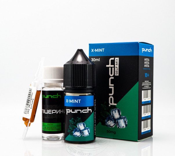 Рідина Punch Salt X-Mint 30ml 65mg зі смаком м'яти (набір компонентів)