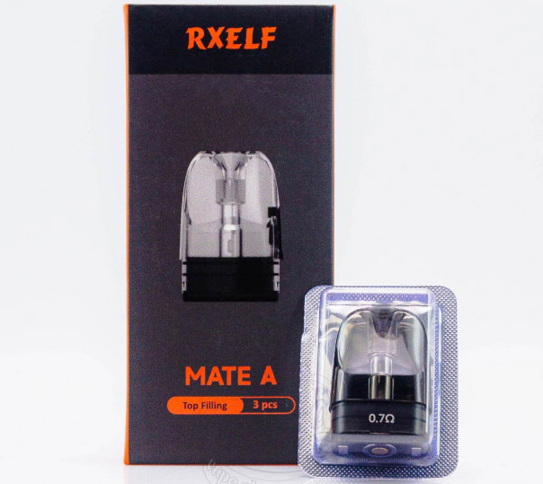 Картридж RXELF Mate A Top Filling Pod Cartridge 3ml 0.7Ом для багаторазової POD системи Voopoo Argus/SE/P1/P1s/P2/P3/G/G2/G2 Mini/G3,Z/Z2/A/Klyc/Matrix Kit