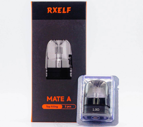 Картридж RXELF Mate A Top Filling Pod Cartridge 3ml 1.0Ом для багаторазової POD системи Voopoo Argus/SE/P1/P1s/P2/P3/G/G2/G2 Mini/G3,Z/Z2/A/Klyc/Matrix Kit