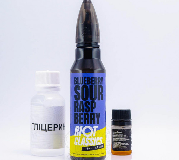 Рідина Riot Squad Organic Blueberry Sour Raspberry 60ml 3mg зі смаком малини та чорниці (набір компонентів)
